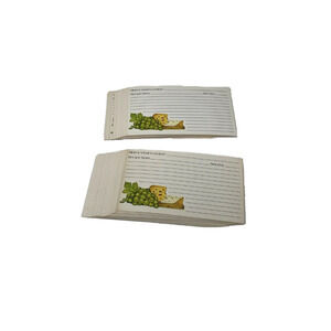 Vtg Heres Whats Cooking Recipe Cards‎ 40 6" X 5" Wine Cheese Grapes